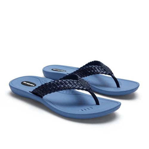 Image of OKABASHI Women's Baha Flip Flop | Contoured Footbed w /Arch Support for All-Day Comfort | Slip-Resistant & Waterproof | Sustainably Made in The USA