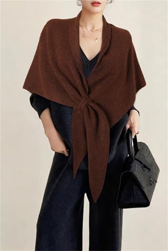Shawl Wraps For Women, 2026 Upgraded Knitted Cardigan Cape Wool Cashmere Shoulder Tops Shawls Triangle Scarf4