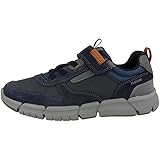 Geox J Flexyper Boy C, Sneakers para Niño, Multicolor (Navy/Orange), 32 EU