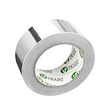 V1 Trade Aluminium Hitzebeständiges Aluminium Klebeband 48 mm x 50 m - 1 Rolle Wasserdichtes Alu Klebeband zum Reparieren von Metalloberflächen - Metallklebeband UV - Aluband - Dampfsperre Klebeband