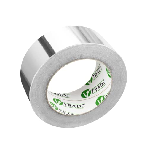 V1 Trade Aluminium Heat Resistant Aluminium Tape 48 mm x 50 m - 1 Roll Waterproof Aluminium Tape for Repairing Metal Surfaces - Metal Tape UV - Aluminium Tape - Vapour Barrier Tape