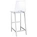 Coaster Home Furnishings - Juelia - Acrylic & Chrome - Set of 2 Clear Acrylic Counter Height Stools with Chrome Base and Footrest - Kitchen, Bar, Dining - 30-Inch - Clear & Chrome - 100295
