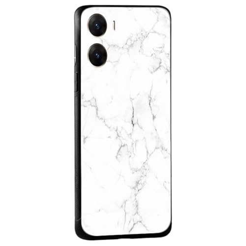 Image of COLORflow Back Cover Compatible with Vivo V29E 5G | White Marble | Shockproof TPU Bumper Cover with Camera Protection Back Cover