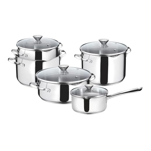 Lagostina Smart Set di Pentole Induzione, Gas e Forno in Acciaio Inox 18/10, 9 Pezzi, Fondo Lagoseal Plus Triplo Strato, Batteria di Pentole con 4 Casseruole, Pentola 2 Maniglie, 4 Coperchi