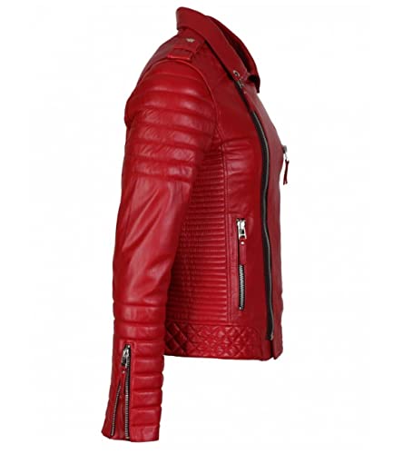 Klassieke Biker Fashion Vintage Motorfiets Casual Stijlvolle Dragen Echt Lederen Jas - Image 4