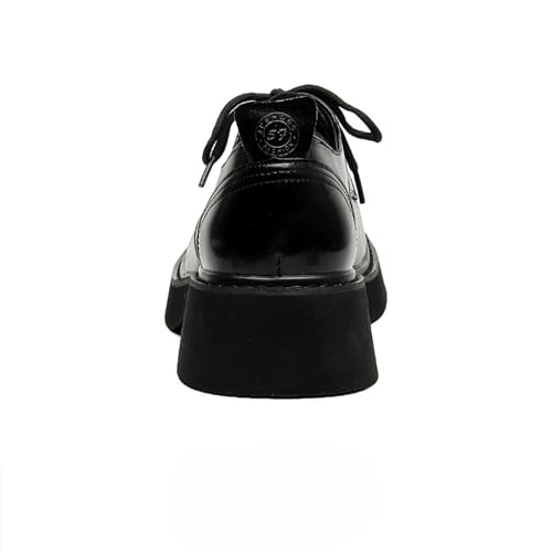 Men's Leather Oxford Platform Loafers Classic Round Toe Lace Up Dress Shoes with Non Slip Cushioned Sole for Height Boost Work Social Events4