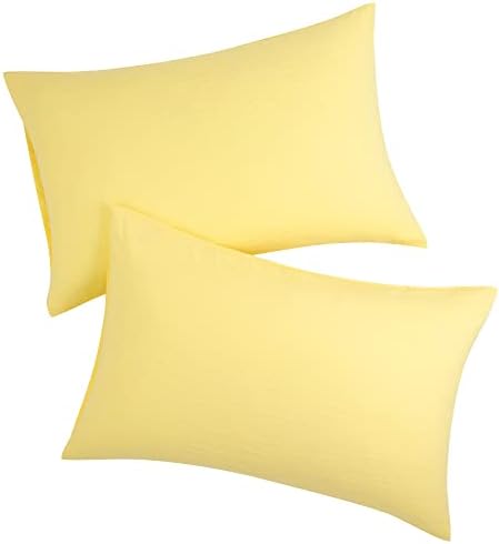 PiccoCasa Pillow Cases 2 Pack Soft Brushed Microfibre Pillow Covers with Envelope Closure, Bedding Pillowcases Light Grey 50 x 75cm
