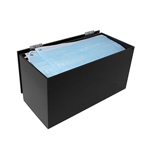 Essentially Yours Face Mask Dispenser | Acrylic Mask Box With Cover For Storing And Dispensing Personal Face Masks (Black) #TOP4