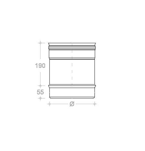 Tubo acciaio inox 100 x 250mm 5 decimi AISI 304