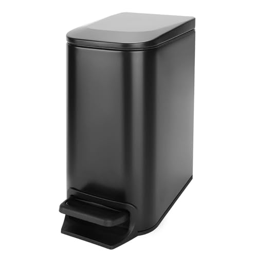 Listado de Botes de basura para baño los más solicitados. 50 Timotech Bote de Basura Pequeño para Baño de 6L con Tapa con Cierre Suave y Pedal Escalonado, Bote de Basura para Cocina de Acero Inoxidable de 6L con Recipiente Interior...