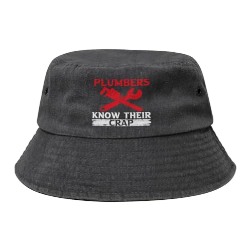 Qauirfe Plumbers Know Their Crap Fashion Cowboy Denim Fisherman Hat Outdoor Fishing Cap Sun
