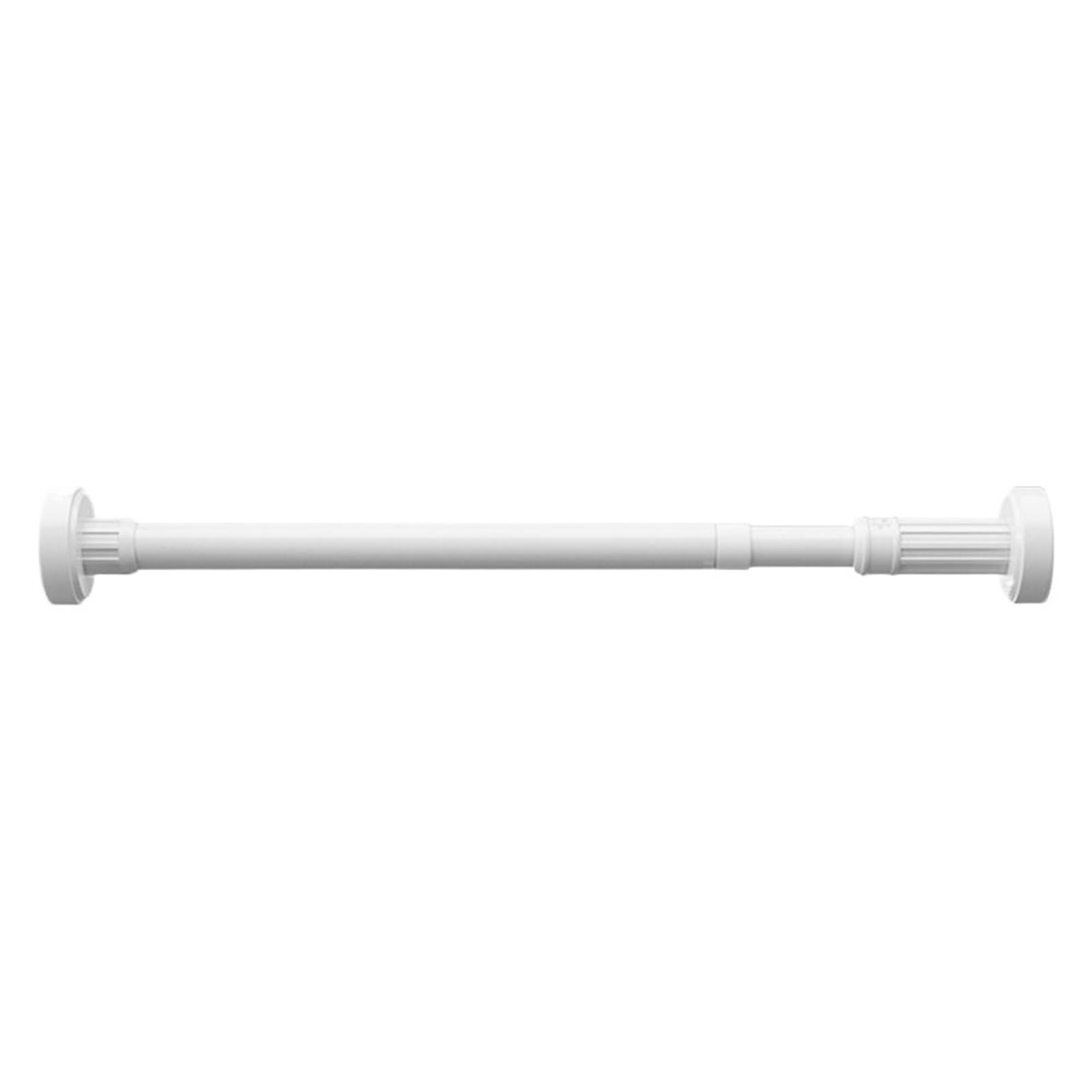 Adjustable Stainless Steel Clothes Drying Rack No-Drill Telescopic Pole Curtain Rod for Wardrobe and Cloakroom(White-50-80cm)
