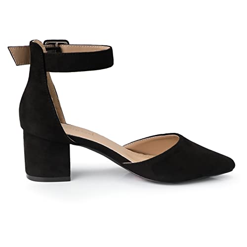 High Heels.Chunky Heel Pointed Closed Toe Pump Shoes,Party Wedding Fashion Shoes,Gifts for Women3