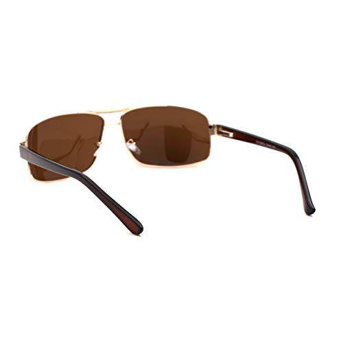 SA106 Mens Polarized No Glare Lens Rectangular Pilots Sunglasses4