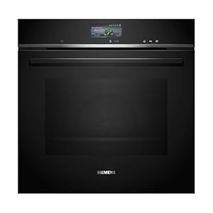 Siemens HR776G1B1, iQ700 Smarter Einbau-Backofen mit Dampffunktion, 60 x 60 cm, Made in Germany, Schwarz, activeClean Pyrolyse & humidClean Hydrolyse, Air Fry, Automatikprogramme, Farbiger Touchscreen