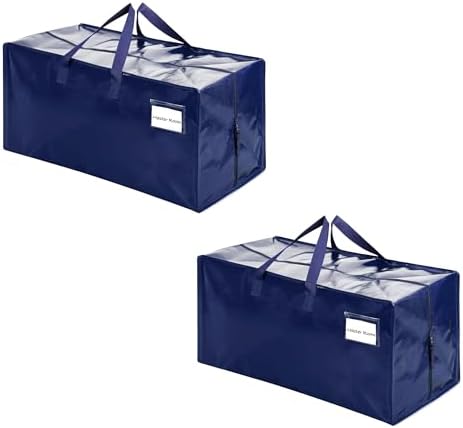 VENO 2 Pack Moving Bags w/Backpack Straps, Heavy Duty, Moving Boxes Alternative, Packing Supplies, Large Storage Totes for Dorm Room Essentials with Zipper for Clothes (Blue, 2 Pack)