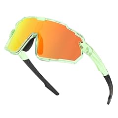 Transparent Green Frame Red Mirrored Lens