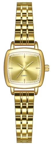 Montre en acier inoxydable pour femme style vintage doré montre à quartz