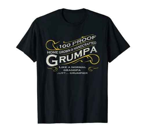 Hombre GRUMPA VINTAGE WEATHERED WHISKEY DISEÑO DE ETIQUETA Camiseta