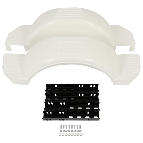 HECASA White Pair of Single Axle Trailer Fenders Compatible with 13