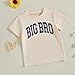 Big Brother Shirt for Toddler Baby Boy Promoted to Big Brother Announcement T-Shirt Kids Summer Short Sleeve Tee (Beige Big Bro, 3-4 Years)
