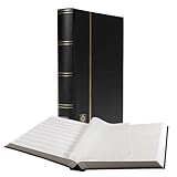 Leuchtturm 325030 Album per francobolli - Album con Tasche Basic - 64 Pagine Bianche DIN A4, Non Imbottito - Copertina Nera