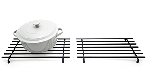 simplywire – Dessous de Plat – Lot de 2 - Résistant à la Chaleur – Protection du Plan de Travail dans la Cuisine – Grand - Noir