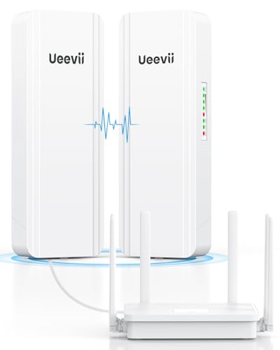 UeeVii Dual-Band Wireless Bridge Router: 2.4G 5.8G WiFi Bridge and WiFi Router Kit, Point-to-Point Wireless Transmission Network to Barn Shop (CPE5824WR)