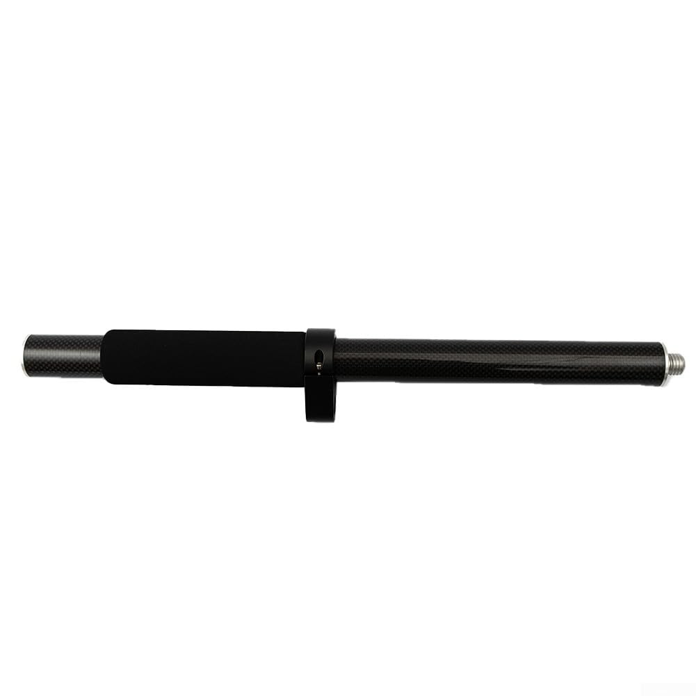 Poste GPS de fibra de carbono de 2 m, varilla de topografía de rosca de 5/8 pulgadas con 4 secciones, soporte GNSS ligero para estación total, negro (1.8 m)