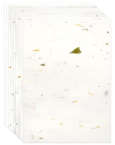 Anvin Papel de morera natural A4, 50 hojas visibles, papel de arroz de fibra imprimible, hojas de papel de seda para escribir, pintar, hacer tarjetas, manualidades de bricolaje (21 x 29,7 cm,