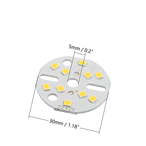 Othmro Chip LED da 5 W, diametro 32 mm, 2835 SMD LED, lampadina in alluminio 15-17 V, bianco caldo 3000 K, 120 lm, 5 pezzi