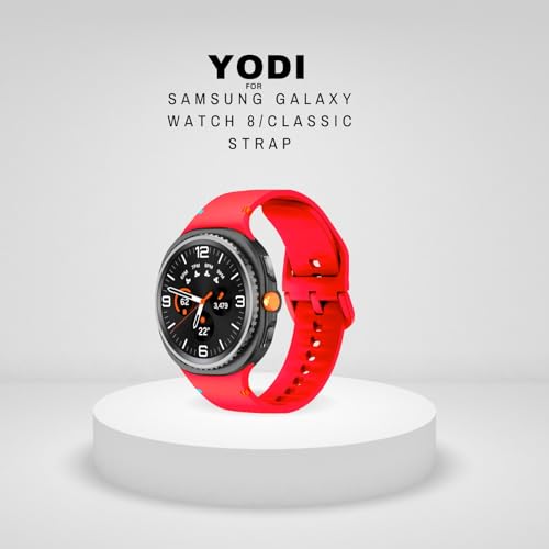 Image of YODI Strap Bands Compatible With Samsung Galaxy Watch 8 40mm 44mm /Watch 8 Classic 46mm Band,silicone strap with stitching Design Wristband for Galaxy Watch 8 /8 Classic Small /Large Size