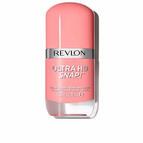 Image of REVLON Ultra HD Snap Nail Color, Natural Rich Glossy Polish, 100% Vegan Formula, No Base or Top Coat Needed, 027 Think Pink, 0.27 fl oz