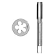 Gewindebohrer M14x1,5mm,Gewindebohrer mit Legierungswerkzeug,Rechtsgewinde Feingewinde Schneider,Gerade Geriffelt Gewindeschneider,HSS Gewindebohrer und Schneideisen Set,Universeller Gewindebohrer