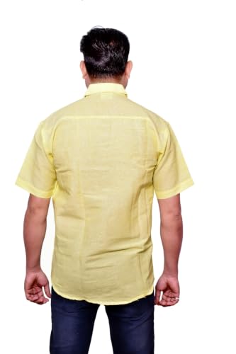 Image of Men's Casual Shirt | Half Sleeve Khadi Cotton Shirt | Regular Fit Stylish Summer Wear | Comfortable Daily & Office Casual Shirt for Men