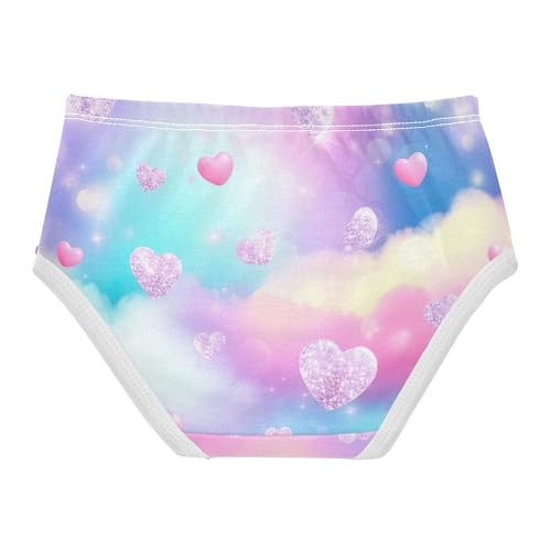 Toddlers Underwear Floral 2t Cotton Panties for Girl Designer Undies Kids Briefs Pastel Clouds Hearts2