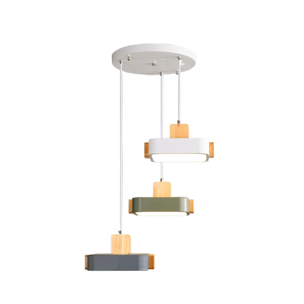 Lampe suspendue pour chambre et bar lustre minimaliste en bois massif