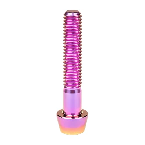 Image of Titanium Ti Bolt M5x9 16 18 20 25 30 35 40 45 50 55 60mm Tapered Head Screws Pack of 4 (M5x30mm, Purple Gold)