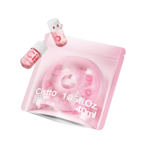 CISTTO Natural Cleansing Oil MIni Waterproof Makeup Remover Oil Nourishing and Gentle for Sensitive Skin and All Skin Types Travel-Friendly 2ml x 20 Capsules