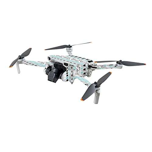Image of MightySkins Carbon Fiber Skin Compatible with DJI Mini 3 - Turquoise Tribal | Protective, Durable Textured Carbon Fiber Finish | Easy to Apply