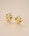 18K Gold Plated Chunky Geometric Square Rhombus Sparkly Rhinestone Multi Color Statement Stud Earrings with CZ Gemstone for Women by SNGIA, Colorful Handmade Texture Formal Trendy Jewelry Gifts, Geometric Shell Beachy Vacation Fashion Hanging Earrings Accessories, Vintage Retro Thick Bohemian Nickle Free Circular Sun Dangle Earrings.