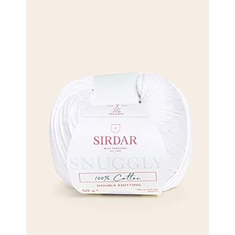 Sirdar Snuggly 100% Cotton, White (762), 50g Cover