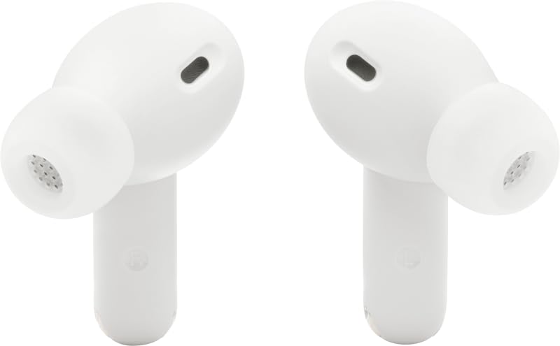 JBL Vibe Beam 2 - True Wireless Noise Cancelling Earbuds Pure Bass Sound & Smart Ambient Technology, 4mics for Crisp, Clear Calls, up to 40Hrs of Playback, IP54 Dust & Water Resistant (White)