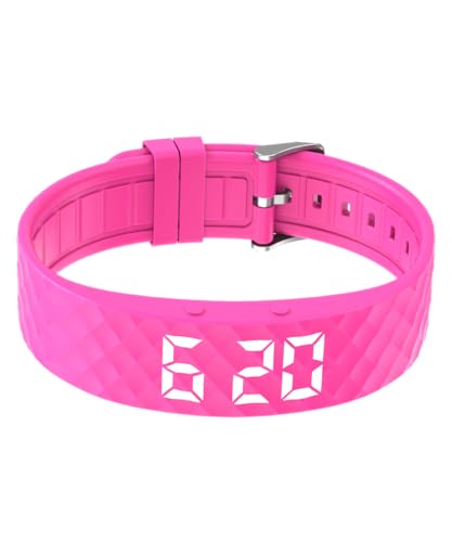 e-vibra Vibrating Alarm Watch, Potty Training Wristband Rechargeable Pill Reminder Watch with 15 Daily Alarms (Pink-Small)