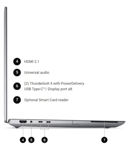 Image of Dell Precision 5690 Mobile Workstation 16 inch OLED Touch Laptop, Intel Core Ultra 7-165H, 32GB RAM, 2TB NVMe SSD, NVIDIA RTX ADA 5000 16GB, HDMI, USB-C, Wi-Fi 7, Windows 11 Pro, AI Copilot, Gray
