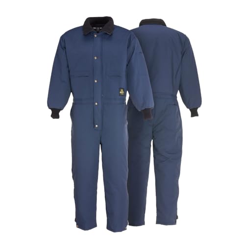 RefrigiWear Chillbreaker Coveralls - 0°F Insulated Freezer Suit - Weather-Resistant Winter Coveralls - Men's Winter Work Gear - Navy - X-Small