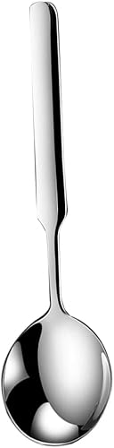 LIFKICH Utensilios de acero para tartas de alimentos cucharón asiático crema de cocina para chile hogar aderezo redondo de arroz cuchara de hielo