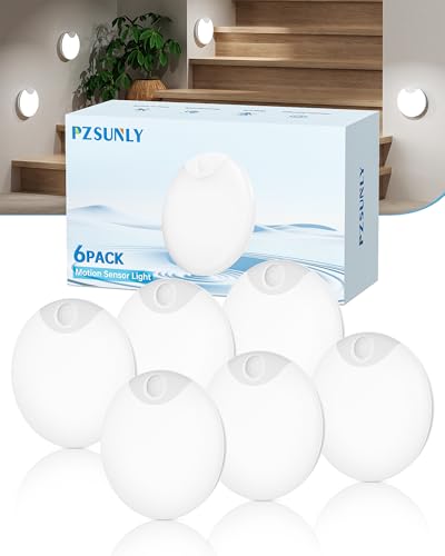 Image of Motion Sensor Night Light,LED Rechargeable Indoor Night Lights,Magnetic Cabinet Light Closet Light for Kitchen Bedroom Bathroom Stairs 6 Pack (White Lamp)