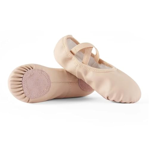 Ballet Slippers Ballet Leather Shoes Girl Flat Dance Shoes Professional Soft Split-Sole Ballerina Slipper Toddler Boys Yoga Training Shoe3