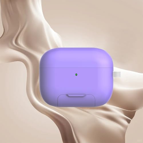 Coque AirPods Pro violette silicone rigide protection étui porte-clés
